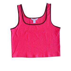 Athleta NWT Signature Rib Crop Tank Punch Womens Size Large